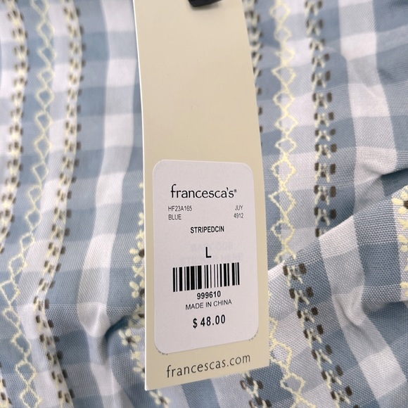 Francesca’s Collections Mini Skirt Women’s Stripes Skirt Blue Size Large - Picture 8 of 9